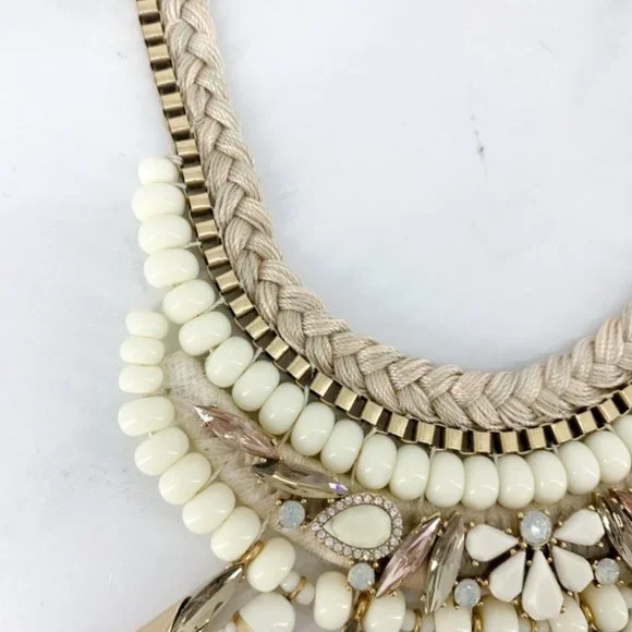 Stella & Dot | Ivory White + Vintage Gold Eloisa Statement Tassel Neckla… - Picture 13 of 15